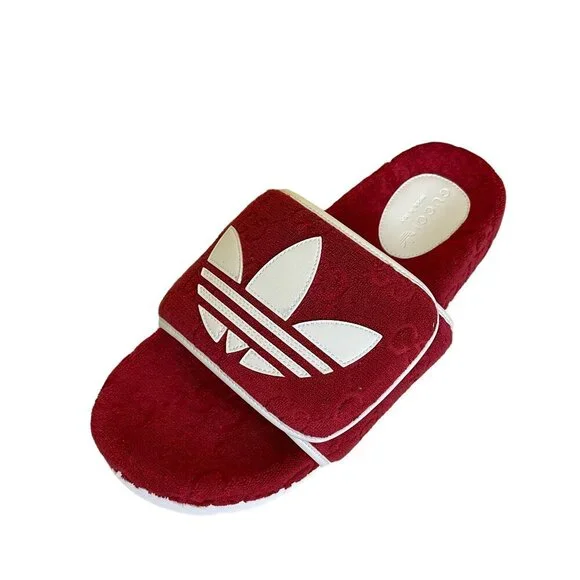 Adidas x Gucci 702412 Mens Slides Sandals Shoe, Red, sz Gucci 9 & 10 - Picture 1 of 16